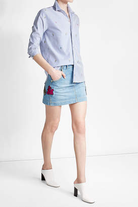 Kenzo Denim Mini Skirt with Patches