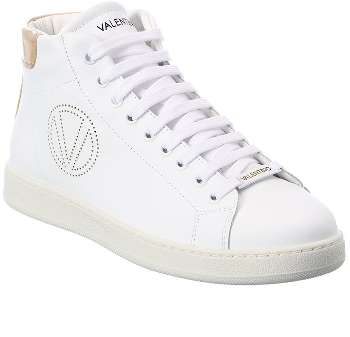 Valentino by Mario Valentino Egle Leather High-Top Sneaker - ShopStyle