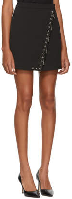 Versus Black Safety Pin and Grommet Fold Over Miniskirt