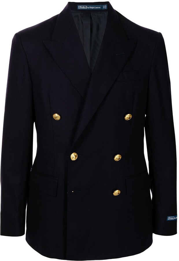 Polo Ralph Lauren Doeskin double-breasted blazer - ShopStyle Sportcoats