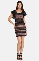 Thumbnail for your product : BCBGMAXAZRIA Mix Media Lace Flutter Sleeve Dress