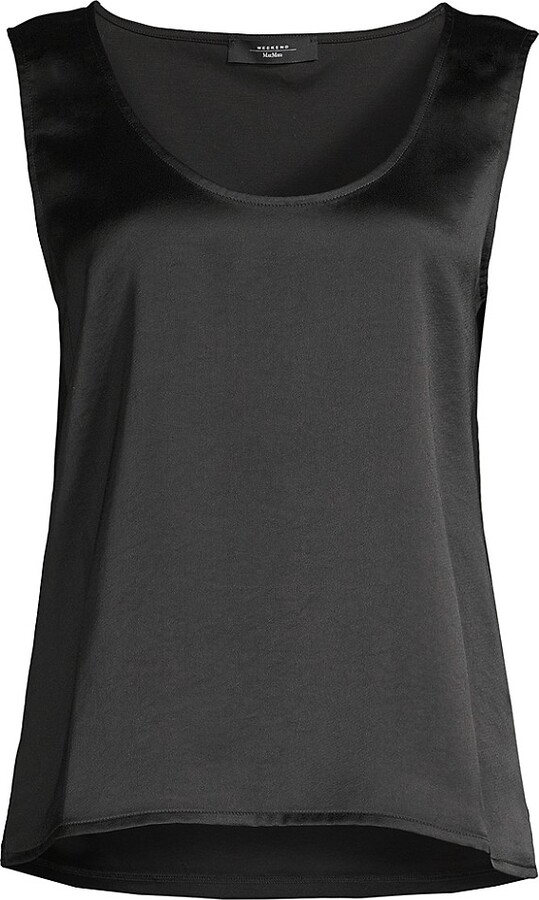 Weekend Max Mara Sonale Satin-Front Tank - ShopStyle Tops