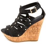 Thumbnail for your product : Charlotte Russe Looped Strappy Gladiator Wedge Sandals