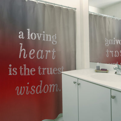 East Urban Home Multicolor Background Love & Wisdom Quote Single Shower Curtain