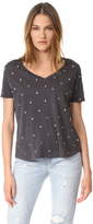 Thumbnail for your product : Monrow Studded Swiss Dot V Neck