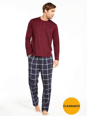 Very Grandad Jersey Top & Brushed Check Bottoms