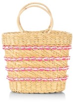 Thumbnail for your product : Poolside Mini Mak Shell-Embellished Straw Tote