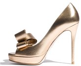 Thumbnail for your product : Valentino Metallic Couture Bow Platform Pump