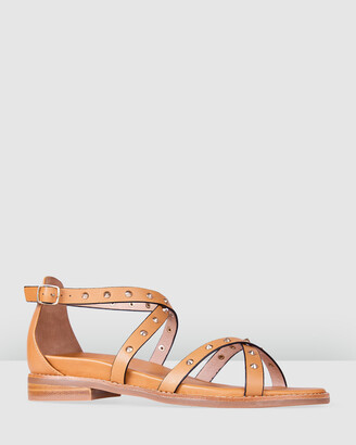 Bared Footwear - Women's Brown Sandals - Loon Leather Flat Sandals - Women's - Size One Size, 38 at The Iconic