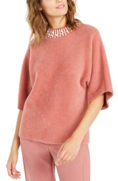 Alfani Embellished Mock-Neck Sweater, Created for Macy's