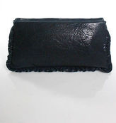 Thumbnail for your product : JOELLE HAWKENS by treesje Teal Green Small Leather Ruffled Flap Clutch Handbag