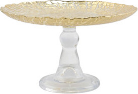 Vietri Rufolo Glass Gold Crocodile Small Cake Stand