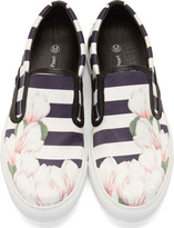 Thumbnail for your product : Mother of Pearl White & Navy Achilles Slip-On Sneakers