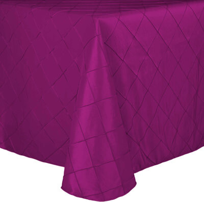 Ultimate Textile -10 Pack- Embroidered Pintuck Taffeta 54 X 120-Inch Oval Tablecloth Raspberry