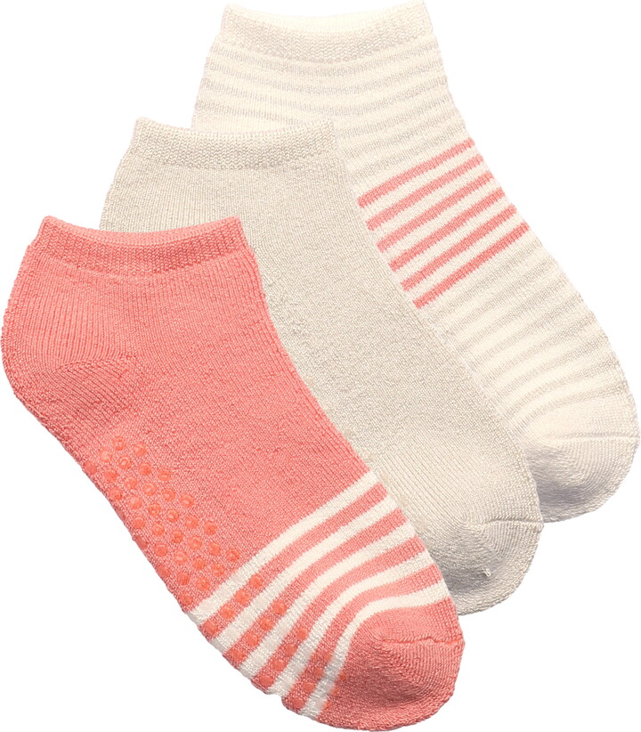 Joyspun Women’s Full Terry Low-Cut Socks with Grippers, 3-Pack, Shoe Sizes 4-10