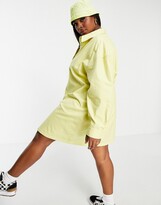 Thumbnail for your product : Collusion Plus oversize twill mini shirt dress in yellow