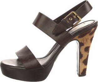 Saint Laurent Leather Slingback Sandals