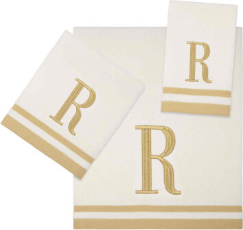 Ebern Designs GRY/IVR Monogram Towel Set