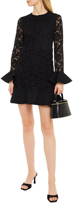 Valentino Fluted Corded Lace Mini Dress