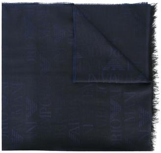 Emporio Armani logo print scarf - men - Viscose/Modal - One Size