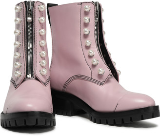 3.1 Phillip Lim Hayett Faux Pearl-embellished Leather Ankle Boots