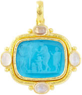 Thumbnail for your product : Elizabeth Locke Pan Picnic Antique 19k Gold Intaglio Pendant, Blue