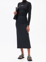 Thumbnail for your product : Jil Sander Back-slit Stretch-knit Midi Skirt - Black