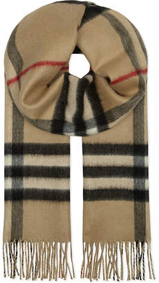 Burberry Metallic checked reversible cashmere scarf