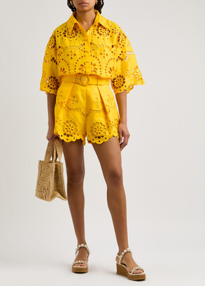 Zimmermann Pop Embroidered Linen Shorts - ShopStyle