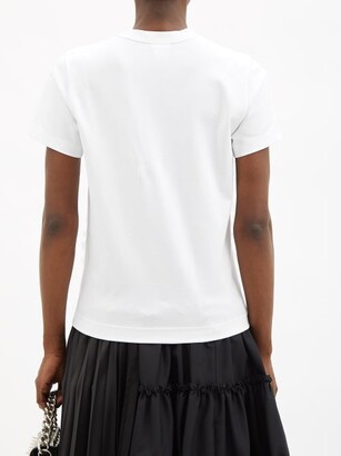 Noir Kei Ninomiya Ruffle-trim Cotton-jersey T-shirt - White