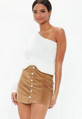 tan cord mini skirt