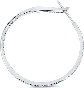 Cosanuova In/Out Diamond Hoops In 18K White Gold Diameter 1.5Inch