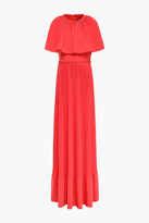 Thumbnail for your product : Lela Rose Cape-effect Pleated Crepe Gown