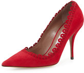 Thumbnail for your product : Tabitha Simmons Sofia Scalloped Suede Pump, Lipstick
