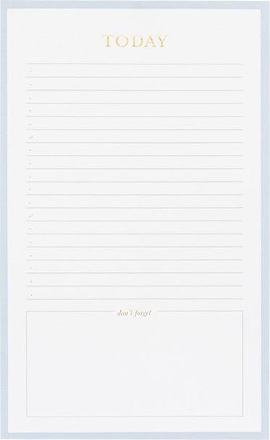 Container Store Sugar Paper Today Lined Checklist Notepad White/Sailor Blue