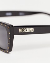 Thumbnail for your product : Moschino rectangle stud sunglasses in black