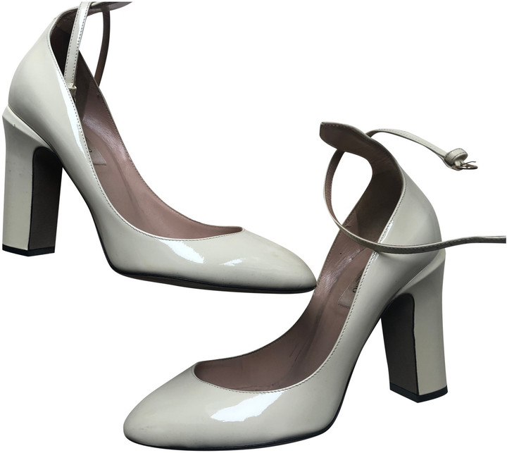 Valentino Garavani Tango White Patent leather Heels - ShopStyle Shoes