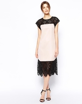 Thumbnail for your product : ASOS Lace Satin Shift Dress