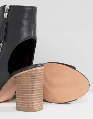 ASOS Earnest Wide Fit Leather High Ankle Boots