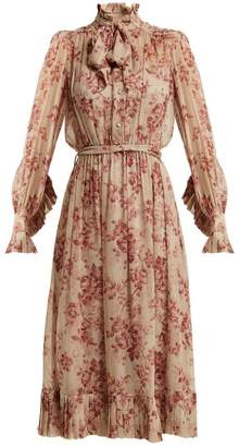 Zimmermann Unbridled Floral Print Silk Chiffon Dress - Womens - Pink Print