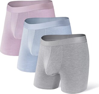 Separatec Men's Dual Pouch Underwear Comfy Soft Cotton or Micro Modal Boxer Briefs 3 Pack