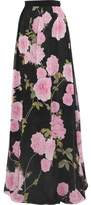 Giambattista Valli Floral-Print Silk Crepe De Chine Maxi Skirt