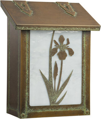 America's Finest Lighting Company Traditional Wall Mounted Mailbox With Iris Flower-AF-6021-WW