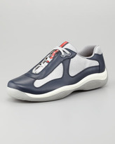 Thumbnail for your product : Prada America's Cup Sneaker, Navy/Silver