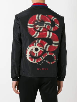 Gucci kingsnake print bomber jacket