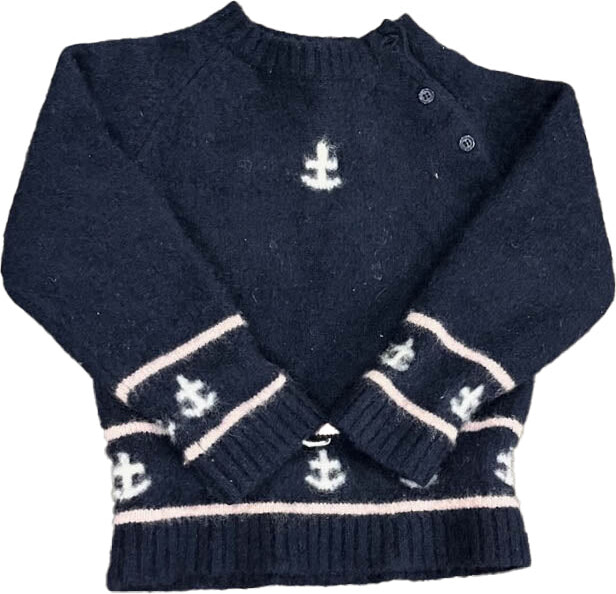 Kule Unisex Navy Pink White Anchors Sweater