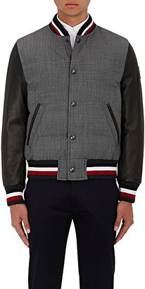 Moncler Gamme Bleu Men's Wool & Leather Down-Quilted Varsity Jacket