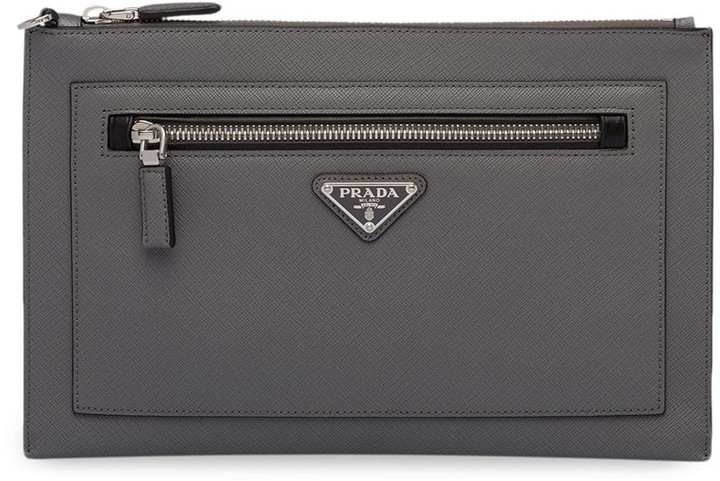 prada saffiano leather clutch