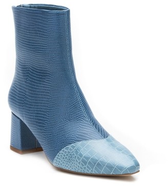 powder blue ankle boots