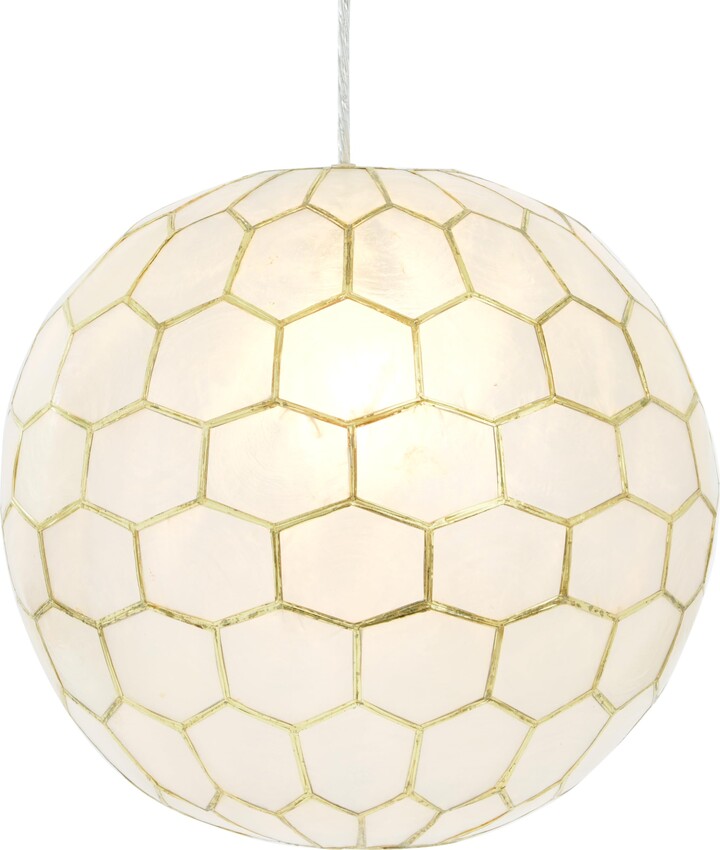 Creative Co-op Capiz Honeycomb Ceiling Light